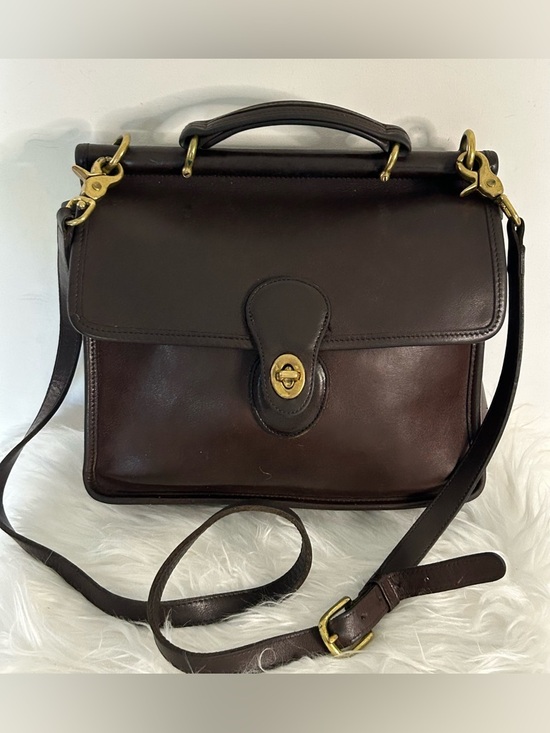 Vintage Coach NYC Station Bag Brown Glove Leather Crossbody Top Handle Rare USA - Picture 4 of 14
